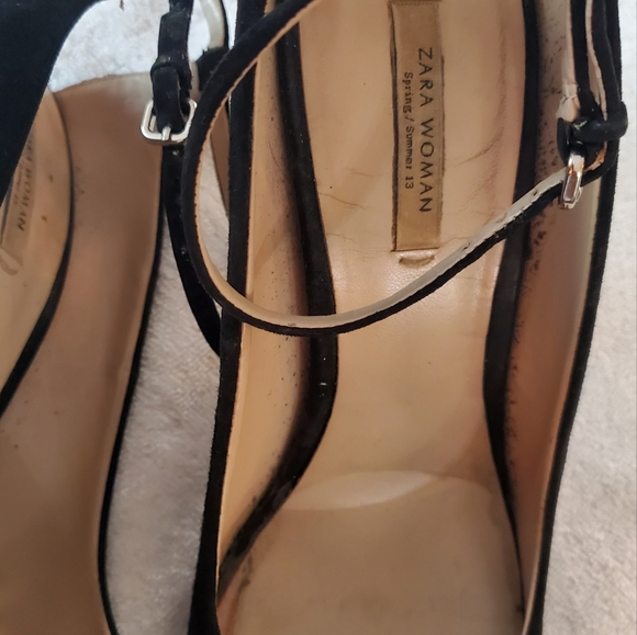 Zara Dating black open back suede heels - Picture 8 of 14